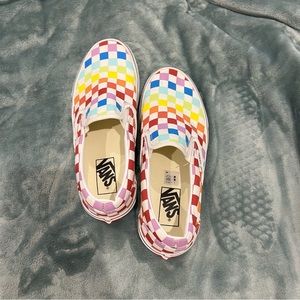 VANS women’s 7.5 checkered slip ons.